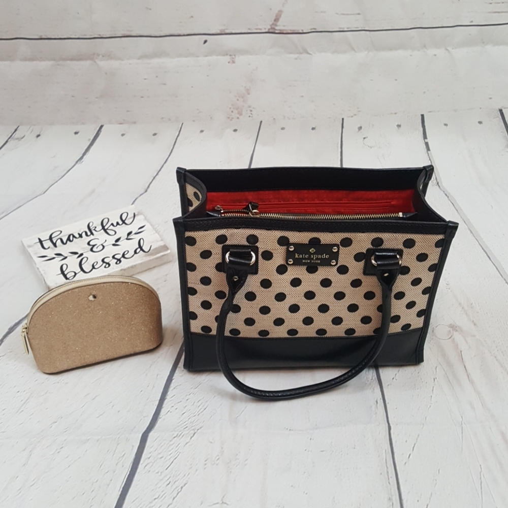 Kate Spade   Bundle♠️ Black/Tan Bag & Gold Acces.